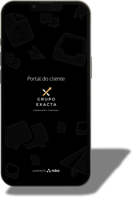 Tela inicial do aplicativo Grupo Exacta Contabilidade: Portal do cliente